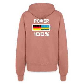 Deutschland und Ruanda Power 100% - Frauen Kapuzenjacke - Altrosa - Hinten - Maraike (178cm)