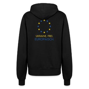 UKRAINE FREE EUROPEAN - Soutenez l'Europe du futur - Veste à capuche Femme - noir - Dos - Maraike (178cm)