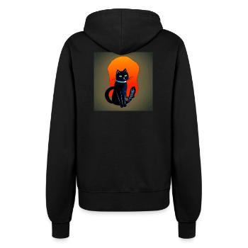 Mystischer Schwarzkatze Silhouette - Frauen Kapuzenjacke - Schwarz - Hinten - Maraike (178cm)