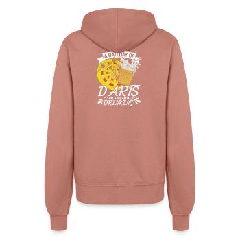 Dart Kneipen Bier Design - Frauen Kapuzenjacke - Altrosa - Hinten - Maraike (178cm)