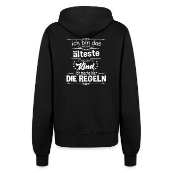 Ich bin das älteste Kind ich mache hier die Regeln - Frauen Kapuzenjacke - Schwarz - Hinten - Maraike (178cm)