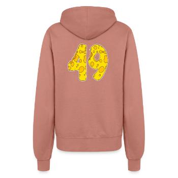 49 Jahre Lustig Käse - Frauen Kapuzenjacke - Altrosa - Hinten - Maraike (178cm)