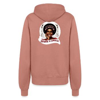 SPARK A SMILE - Women’s Hooded Jacket - dusky rose - Back - Maraike (178cm)
