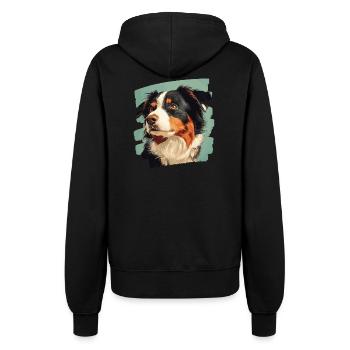 Australian Shepherd - Women’s Hooded Jacket - black - Back - Maraike (178cm)