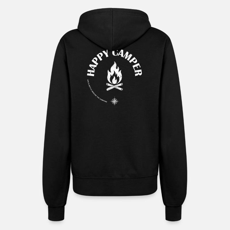 Campfire Flame Emblem Design - Women’s Hooded Jacket - black