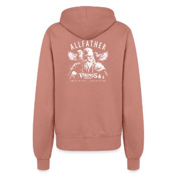 Allfather - Odin mit Hugin und Munin - Frauen Kapuzenjacke - Altrosa - Hinten - Maraike (178cm)