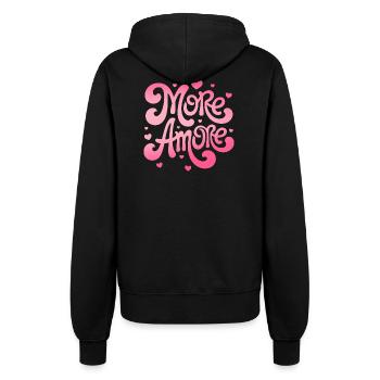 More Amore Hearts - Women’s Hooded Jacket - black - Back - Maraike (178cm)