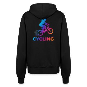BMX Girl Cyclist Silhouette Gradient - Frauen Kapuzenjacke - Schwarz - Hinten - Maraike (178cm)