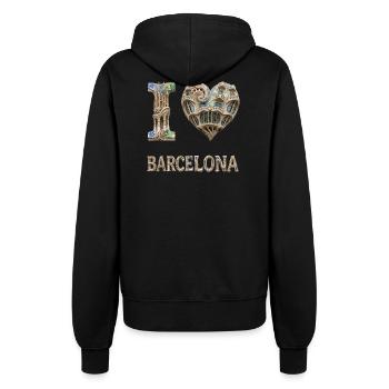 Barcelone – Architecture organique - Veste à capuche Femme - noir - Dos - Maraike (178cm)
