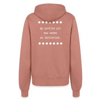 My profile pic was never an invitation 2 - Women’s Hooded Jacket - dusky rose - Back - Maraike (178cm)