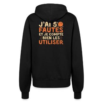 Ich habe fünf Fouls, Humor-Basketball - Frauen Kapuzenjacke - Schwarz - Hinten - Maraike (178cm)