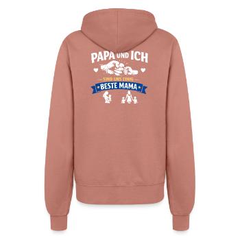 Papa Ich Beste Mama - Frauen Kapuzenjacke - Altrosa - Hinten - Maraike (178cm)