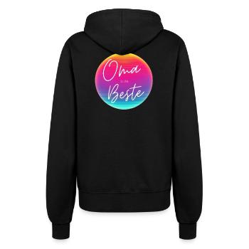 Oma ist die Beste! Neon Kreis Personalisierbar - Frauen Kapuzenjacke - Schwarz - Hinten - Maraike (178cm)