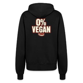 0% Vegan – Retro Statement - Women’s Hooded Jacket - black - Back - Maraike (178cm)