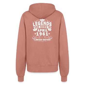 Birthday April 1961 Legendary Epic - Women’s Hooded Jacket - dusky rose - Back - Maraike (178cm)