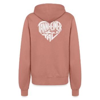 Tannheimer Tal Heart Mountain Landscape - Women’s Hooded Jacket - dusky rose - Back - Maraike (178cm)
