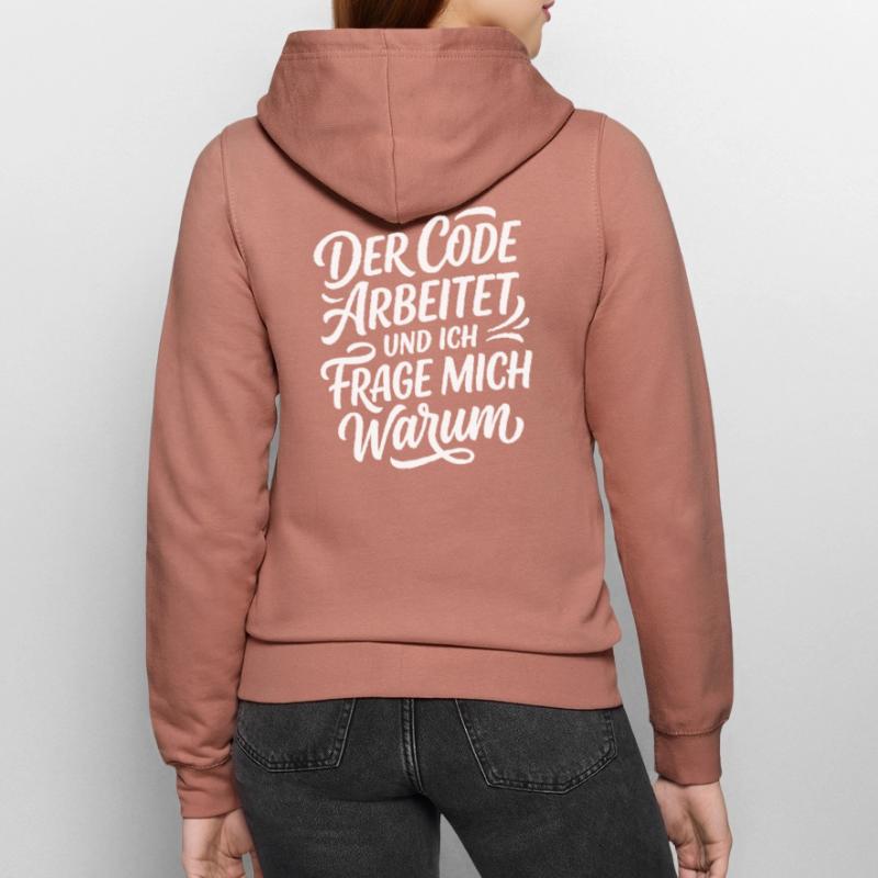 Coder arbeitet Spruch Humor Programmierer Frauen Kapuzenjacke
