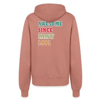 Awesome seit Mai 1981 - Frauen Kapuzenjacke - Altrosa - Hinten - Maraike (178cm)