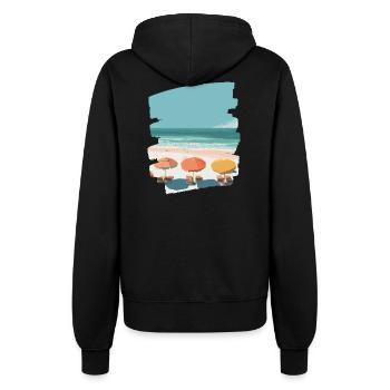 Beach Sea Palm Trees - Women’s Hooded Jacket - black - Back - Maraike (178cm)