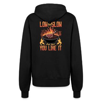 BBQ Grilling Meat Smoking Barbecue - Women’s Hooded Jacket - black - Back - Maraike (178cm)