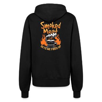 BBQ Grilling Meat Smoking Barbecue - Women’s Hooded Jacket - black - Back - Maraike (178cm)