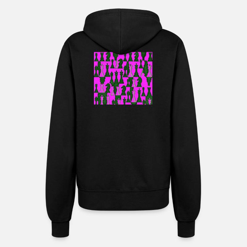 Chess pattern in bright colors - Women’s Hooded Jacket - black
