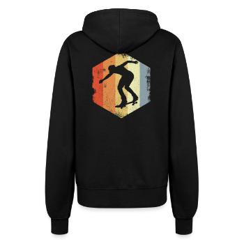 Skateboarder Oldschool - Frauen Kapuzenjacke - Schwarz - Hinten - Maraike (178cm)