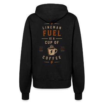Electrician Coffee Energy Voltage - Women’s Hooded Jacket - black - Back - Maraike (178cm)
