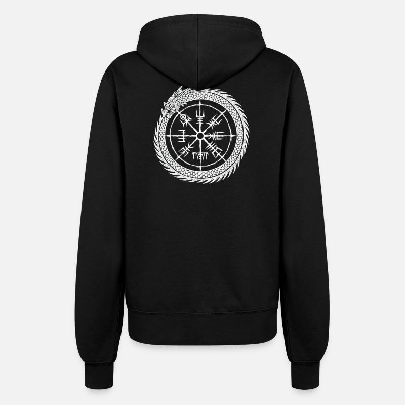 Vegvisir Midgardschlange - Wikinger Kompass - Frauen Kapuzenjacke - Schwarz