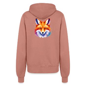 Fuchs Design – Polygon Fox Motiv für Tierliebhaber - Frauen Kapuzenjacke - Altrosa - Hinten - Maraike (178cm)