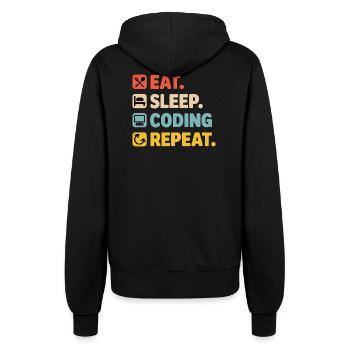 Programmiererleben Humor für Programmierer - Frauen Kapuzenjacke - Schwarz - Hinten - Maraike (178cm)