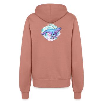 Humpback Whale Watercolor - Women’s Hooded Jacket - dusky rose - Back - Maraike (178cm)