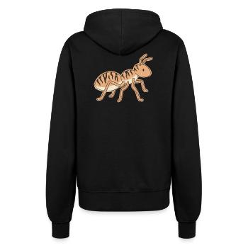 Stilisierte Tiger-Ameisen-Tigerstreifen - Frauen Kapuzenjacke - Schwarz - Hinten - Maraike (178cm)