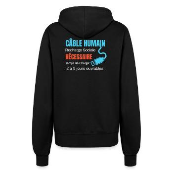Human Cable Social Recharge humor - Women’s Hooded Jacket - black - Back - Maraike (178cm)