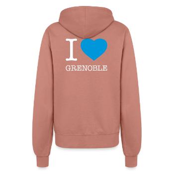 I LOVE GRENOBLE - Frauen Kapuzenjacke - Altrosa - Hinten - Maraike (178cm)