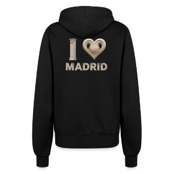 I Love Madrid – Monumental Architecture - Women’s Hooded Jacket - black - Back - Maraike (178cm)