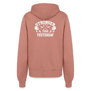 Stronger Than Yesterday - Women’s Hooded Jacket - dusky rose - Back - Maraike (178cm)