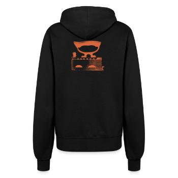 Bügeleisen antik - Frauen Kapuzenjacke - Schwarz - Hinten - Maraike (178cm)