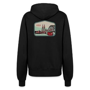 Panoramablick Köln Illustration - Frauen Kapuzenjacke - Schwarz - Hinten - Maraike (178cm)