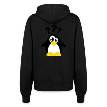 Dummer Pinguin - Frauen Kapuzenjacke - Schwarz - Hinten - Maraike (178cm)
