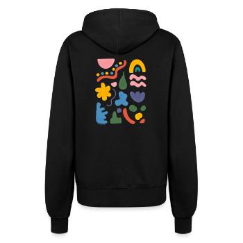 Abstrakte Kunst Bunte Formen - Frauen Kapuzenjacke - Schwarz - Hinten - Maraike (178cm)