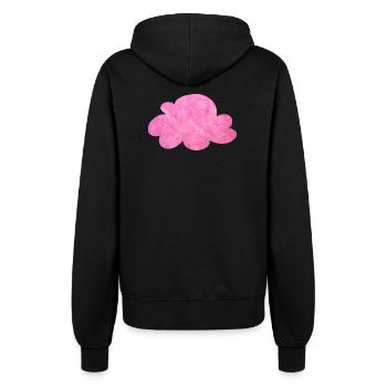 rose nuage velcro fourrure ciel câlin rose - Veste à capuche Femme - noir - Dos - Maraike (178cm)