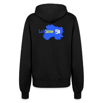 La Marne 51 Carte Départementale - Veste à capuche Femme - noir - Dos - Maraike (178cm)