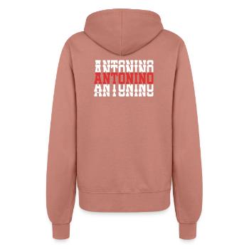 t-shirt Antonino stacked text gift t-shirt - Women’s Hooded Jacket - dusky rose - Back - Maraike (178cm)