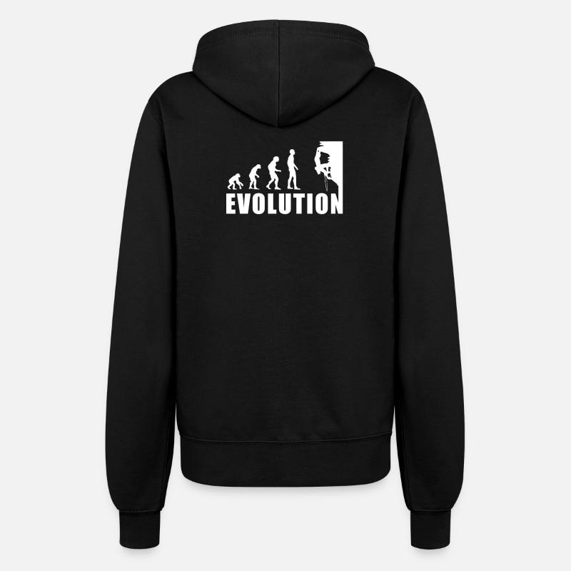 EVOLUTION Klettern Bergsteigen Climbing Geschenk - Frauen Kapuzenjacke - Schwarz