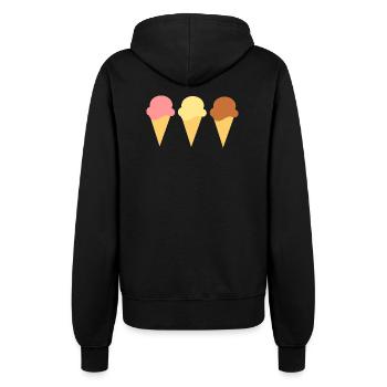Eis Eiscreme Erdbeereis Vanilleeis Schokoeis - Frauen Kapuzenjacke - Schwarz - Hinten - Maraike (178cm)