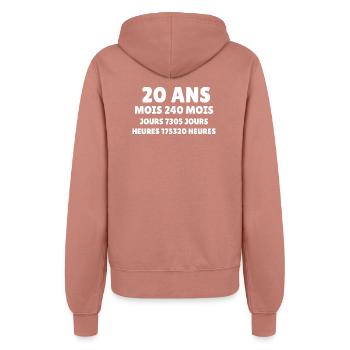 20 Ans Joyeux Anniversaire - Veste à capuche Femme - rose poudré - Dos - Maraike (178cm)