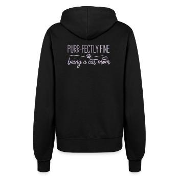 Purr Fectly Fine Being A Cat Mom Katzenmama - Women’s Hooded Jacket - black - Back - Maraike (178cm)