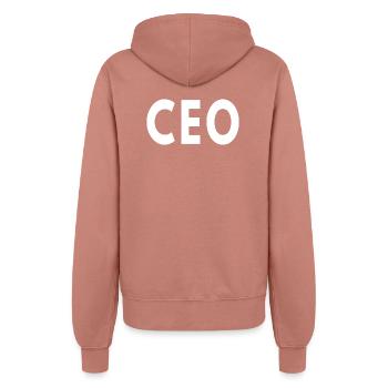 PDG Directeur général Chef d’entreprise - Veste à capuche Femme - rose poudré - Dos - Maraike (178cm)