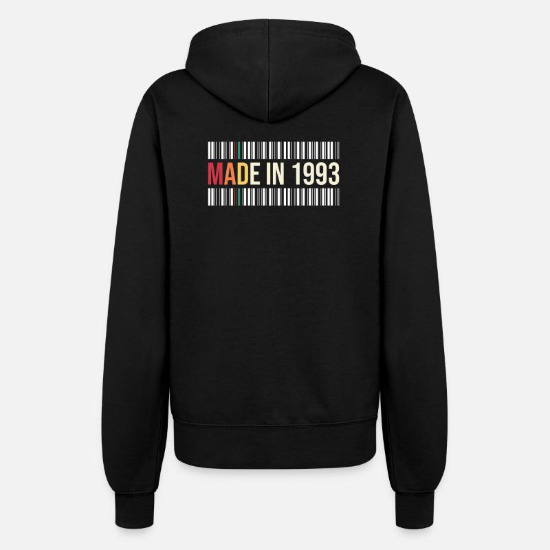 Born in 1993 Retro Barcode Tee - Women’s Hooded Jacket - black